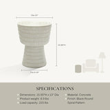LuxenHome Outdoor Side Table, 15'' Off White Round Spiral Pattern Accent End Table - Photo 2