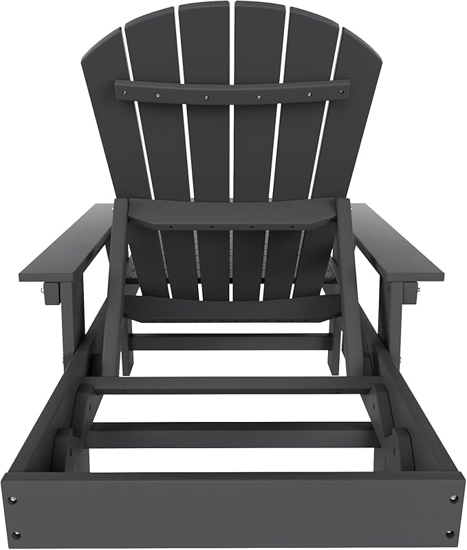 WestinTrends Dylan 3 Piece Adirondack Reclining Chaise Lounge with Arms Gray