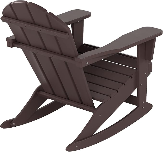 WestinTrends Malibu Outdoor Patio Porch Rocking Adirondack Chair (Set of 4), Dark Brown