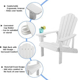 Adirondack Chair Weather Resistant, Hard Plastic Adirondack Chair with Cup Holder - Photo 4