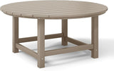 WestinTrends Malibu Low Outdoor HDPE Round Patio Coffee Table, Weathered Wood - Photo 7