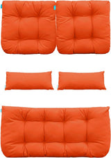 QILLOWAY Outdoor Patio Wicker Seat Cushions Group Loveseat/Two U-Shape/Two Lumbar Pillows for Patio Furniture - Photo 1