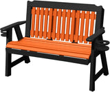 2-Person 4FT Plastic Poly Lumber Wood Cup Holders Bench Amish Craftsmanship Made in USA HDPE with No wood fibers - Photo 1