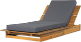 Christopher Knight Home Bard Patio Chaise Lounge Chair Outdoor, Acacia Wood Poolside Sun Lounger with 3-Folds Cushion - Photo 5