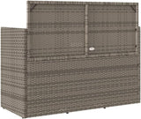 Patio Bench with Cushions Gray Poly Rattan Deck Bench Garden Bench Outdoor Bench Porch Bench for patios, Gardens, Decks - Photo 7