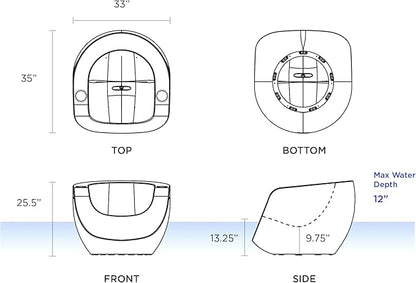 Tenjam Moon Chair in Pool Lounge Chairs for Sun Shelf Set of Two, Pool Chairs and Lounger for in Pool Tanning Ledge Support up to 12" of Water Depth (Made-to-Order Colors)