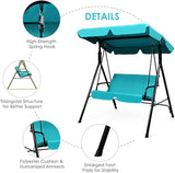 Tangkula 2 Person Porch Swing, Outdoor Swing with Removable Cushions, Solid Steel Structure - Photo 6