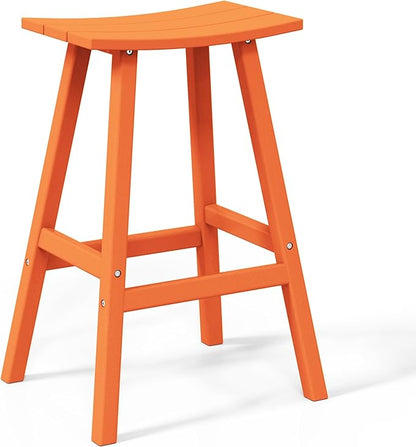 WestinTrends Malibu Malibu 29 Inch High Backless Seat Bar Stools (Set of 3), Orange