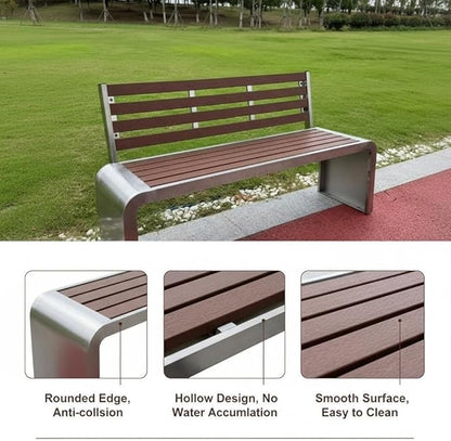 3 Seater Outdoor Metal Garden Bench with Back, Weight Capacity 1210 Lbs, Suitable for Patios, Gardens, Courtyards, Parks(120x80x40cm/47x31x16in)