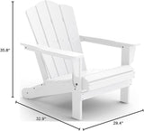 KINGYES Folding Adirondack Chair, HDPE All-Weather Patio Chairs, Wooden Textured Lawn Chair for Poolside, Backyard, Deck - Photo 3