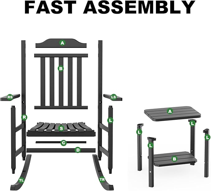 5 Piece Outdoor Rocking Bistro Set, Rocking Chairs Outdoor Furniture - Photo 8