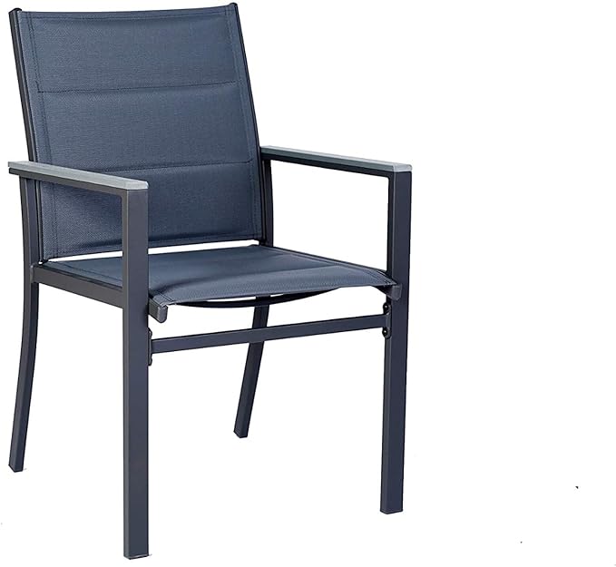 Kozyard 7 Piece Outdoor Patio Dining Set for 6, Patio Furniture Set with Dining Table and 6 Padded Textilene Chairs, All-Weather Metal Frame for Backyard, Porch, Deck, Garden, Gray