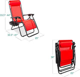 Best Choice Products Set of 2 Adjustable Steel Mesh Zero Gravity Lounge Chair Recliners w/Pillows and Cup Holder Trays - Photo 2