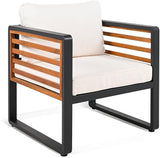 Large Size 4-Pieces Outdoor Furniture Sofa for 5 Person Conversation Set, Garden Sofa Set with Removable Cushion - Photo 8