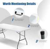 S AFSTAR 6FT Plastic Folding Tables, Indoor Outdoor Heavy Duty Camping Table with Carry Handle, 330 LBS Load Capacity - Photo 6