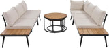 Modern Outdoor Sectional Sofa Set with Round Nesting Coffee Tables and Cushions, 6-Piece Patio Furniture Set for Porch - Photo 9