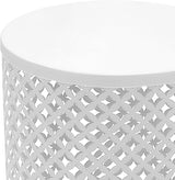 2PCS Outdoor Side Table, Heavy Duty Metal Frame Side Table Decorative Garden Stool Modern End Table Round Coffee Table - Photo 7