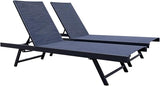 Vivere Set of 2 Aluminum Outdoor Chaise Lounge Chairs, Urban Sun Adjustable Reclining Patio Loungers - Photo 1