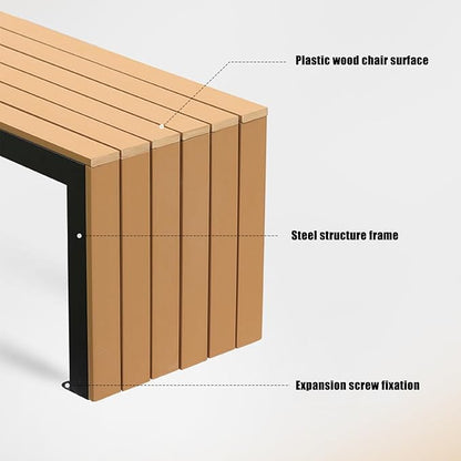 Garden Bench, 2-3Person Patio Bench, Solid Wood Bench Weatherproof, for Garden, Porch, and Park, Ideal for Outdoors and Indoors, Easy Assembly(Color:A,Size:47x15.7x17.7in)