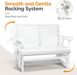 VINGLI Wooden Patio Glider, Heavy Duty 800 LBS Outdoor Glider with Cup Holders - Photo 6