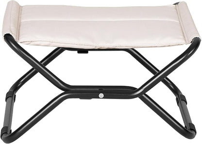 Abba Patio Outdoor Chaise Lounge Chair,Reclining Folding Patio Camping Chair with Separate Footrest,Adjustable Chaise Lounges for Outside,Poolside Beach Lawn Indoor,Beige