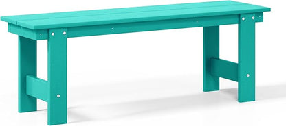 WestinTrends Ashore Outdoor HDPE 48" Modern Backless Patio Bench, Turquoise