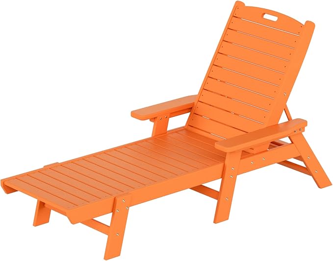 WestinTrends Malibu Poly Reclining Chaise Lounge Orange - Photo 9
