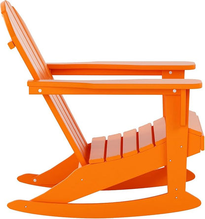 WestinTrends Malibu Outdoor Patio Porch Rocking Adirondack Chair (Set of 4), Orange