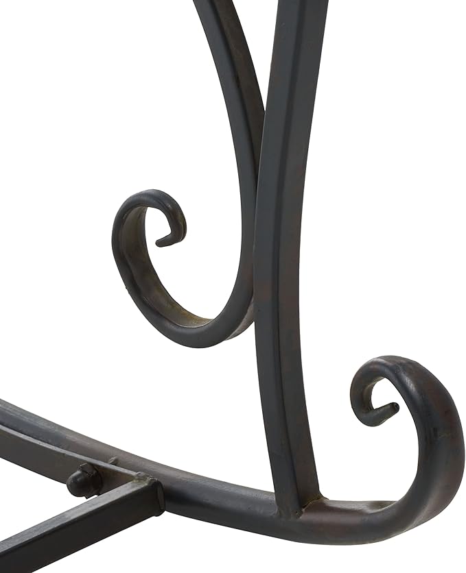 SAFAVIEH Outdoor Collection Medrano Victorian Black Rust Wrought Iron Rocking Chair