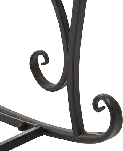 SAFAVIEH Outdoor Collection Medrano Victorian Black Rust Wrought Iron Rocking Chair