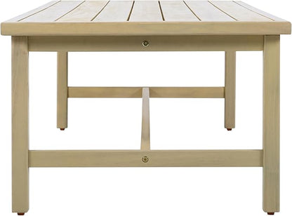 Christopher Knight Home Teras Patio Acacia Wood Coffee Table, Solid Wood Outdoor Table for Patio Furniture Set, Slat Panel Rectangular Top, Light Teak