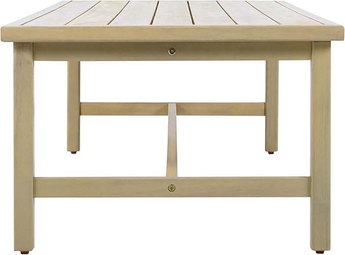 Merax Patio Acacia Wood Coffee Table Outdoor Furniture, Bear 310LBS, 47.24"x23.62"x15.75", Light Teak - Photo 3