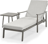 Outdoor Lounge Chair with Armrest, Patio Aluminum Chaise Lounge Set of 2, Adjustable Backrest with Rope Design - Photo 8