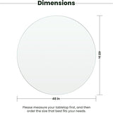 48 inch Round 1/4" Thick Pencil Polished Edge Glass Table Top with 6 Bumpers - Tempered - Photo 3