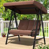 AECOJOY Outdoor Patio Swing Chair for Adults, 2-Seat Porch Swings with Adjustable Canopy - Photo 1