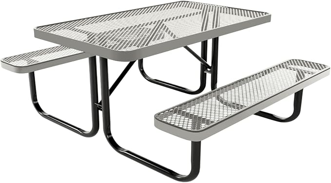 COATEDOUTDOORFURNITURE Heavy-Duty Portable Outdoor Kids Table, Expanded Metal Kids Picnic Table - Photo 1