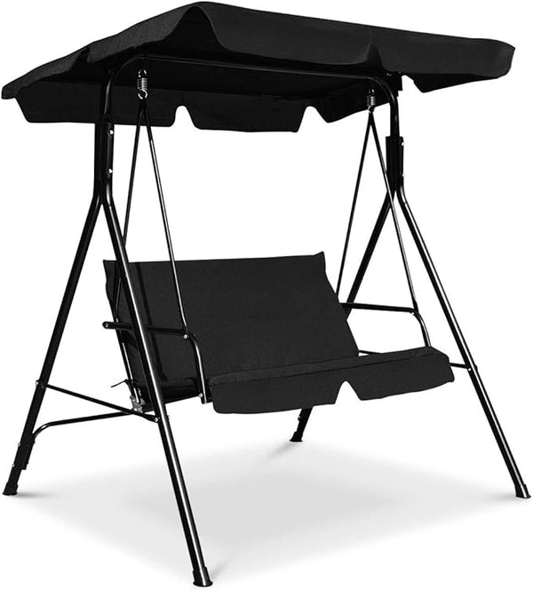 Tangkula 2 Person Porch Swing, Outdoor Swing with Removable Cushions, Solid Steel Structure - Photo 1
