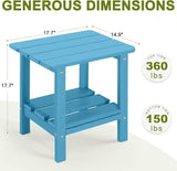 Adirondack Outdoor Side Table, 2-Tier Small Patio End Table, Weather Resistant HDPE Outdoor End Tables for Garden, Lawn - Photo 7