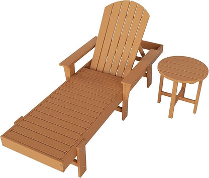 WestinTrends Dylan 2 Piece Adirondack Reclining Chaise Lounge with Arms Teak