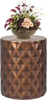 Adeco Modern 18.5" H Round Side Table, Indoor Outdoor Concrete End Table - Photo 3
