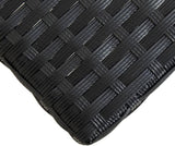 47.2 x 47.2 Black Poly Rattan Garden Bench with Solid Acacia Wood Legs, 440 lb Load Outdoor Seating for Two - Photo 6