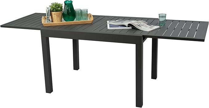 Kozyard 7 Piece Outdoor Patio Dining Set for 6, Patio Furniture Set with Dining Table and 6 Padded Textilene Chairs, All-Weather Metal Frame for Backyard, Porch, Deck, Garden, Gray