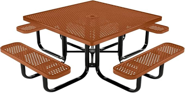 COATEDOUTDOORFURNITURE Heavy-Duty Portable Outdoor Kids Table with Umbrella Hole, Punched Steel Kids Picnic Table - Photo 1