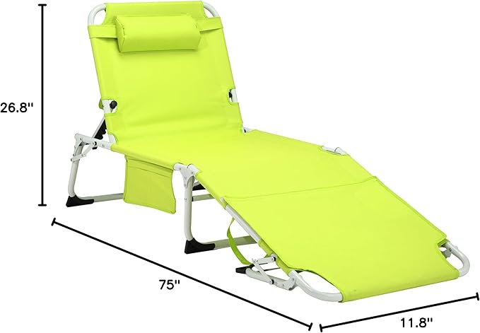 3-in-1 Oversized Sun Tanning Chair with Mat & Face Hole - Photo 3