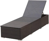 Oversized PE Rattan Sunlounger 23.6x76.8x12.2 in Brown Cream, Adjustable Backrest, Removable Cushion - Photo 7