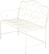 roomfitters Vintage Metal Garden Bench, Elegant Scrollwork Design, Weather-Resistant Outdoor Loveseat, Antique White - Photo 7