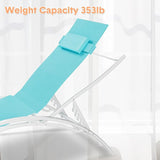 Patio Chaise Lounge Set of 2, Aluminum Outdoor Lounge Chairs with 353lbs Capacity - Photo 4