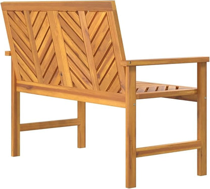 Garden Bench Wood 109 cm Wooden Bench Garden Weatherproof Outdoor Bench Balcony Bench Wood Park Bench Balcony Furniture Wood Solid Wood Acacia