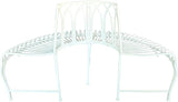 Hi-Line Gift Ltd. Semi-Circle White Metal Tree Wrap Garden Bench - Photo 4
