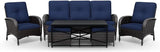 Joyside Wicker Patio Furniture Set, 6 Piece Outdoor Furniture Set with Thickened Cushions, High Back, Deep Seating - Photo 8
